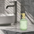 thumbnail image 6 of Unique Bargains 1 Pc Cylinder Texture Soap Dispenser 15.22oz Green Gold Tone, 6 of 6