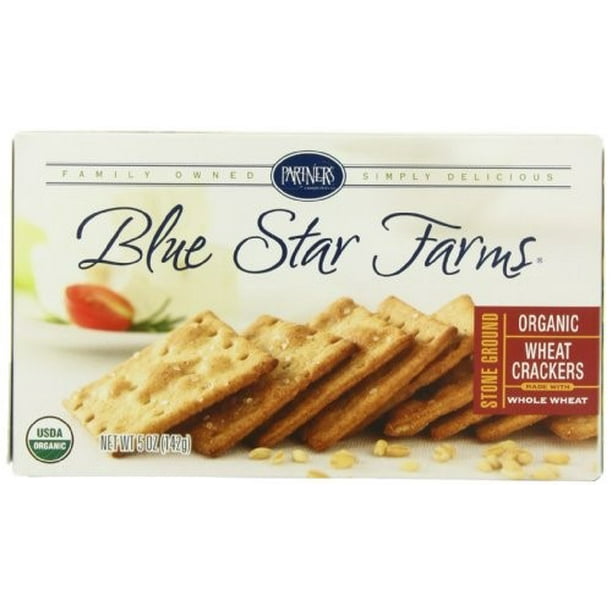 Blue Star Farms ORGANIC Stoned Ground Wheat Crackers BiteSize Crackers