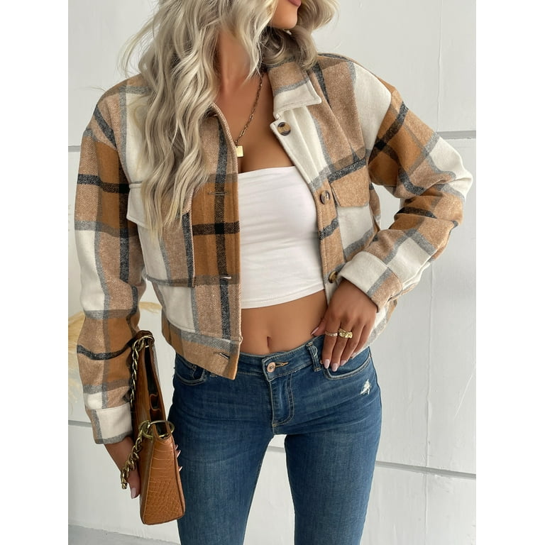 Womens khaki shirt jacket hotsell