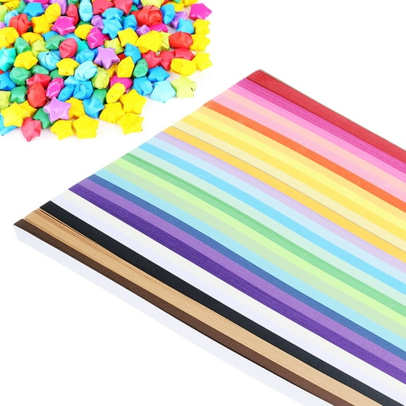 Uxcell 9.4x1/2" Origami Star Paper, 1350Pcs Star Paper Strip, Multicolored
