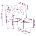 thumbnail image 4 of vidaXL Tub Chair with Footstool Silver Faux Leather, 4 of 5