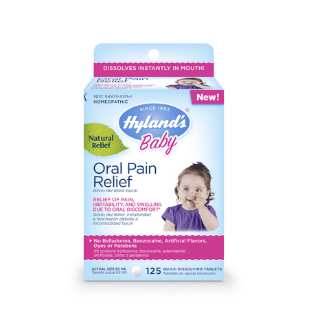 Hyland's Baby Oral Pain Relief, 125 tablets (Best Remedy For Teething Pain)