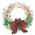 thumbnail image 2 of Pinto, Patricia 20x20 White Modern Wood Framed Museum Art Print Titled - Christmas Holly Wreath, 2 of 4