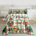 thumbnail image 2 of Homewish Vintage Nutcracter Soldier Bedding Comforter Set,Merry Christmas Twin Comforter Sets,Modern Geometric Plaid Bedding Set For Girls Teens,Super Cozy Room Decor Reversible,2 Pieces, 2 of 8