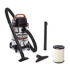 RIDGID 22.5L (6 Gal.) 4.25 Peak HP Stainless Steel Wet Dry Vac with Filter, Locking Hose, & Accessories