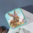 thumbnail image 4 of FCXZI Rabbit Flower Crown Basket Jewelry Box for Necklace, Ring, Earring - Compact Travel Case with Multiple Storage Spaces Green, 4 of 5