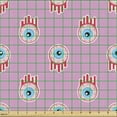 thumbnail image 2 of Ambesonne Eyeball Fabric by the Yard Upholstery, Pop Art Style Monster Eyes, 2 Yards, Soft Pink Sky Blue and Coral, 2 of 5