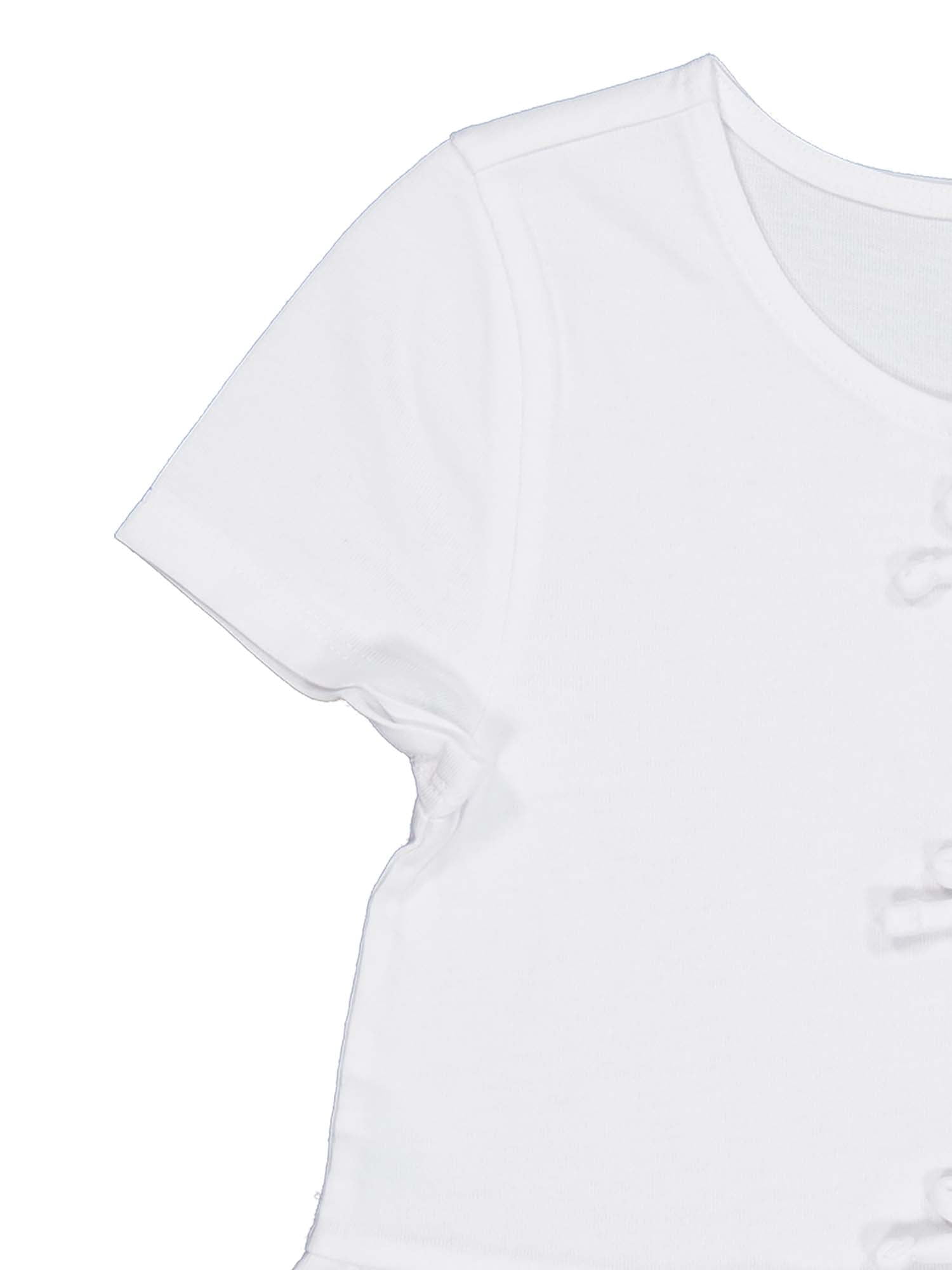 Wonder Nation Girls Short Sleeve Bow Front Top, Sizes 4-18 & Plus