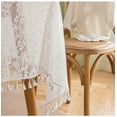 thumbnail image 3 of Namzi Lace Tablecloth Rectangular Table Cover for Kitchen Dinning Wedding Party Decoration -SIZE B:35*35inch,White C, 3 of 4