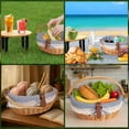 thumbnail image 7 of Wicker Picnic Basket Set for 2 with Detachable Table, Utensil Carry Bag, Waterproof Picnic Blanket, Removable Liner Picnic Essentials for Camping, Beach, Birthydas and Family/Couples Gifts, 7 of 7