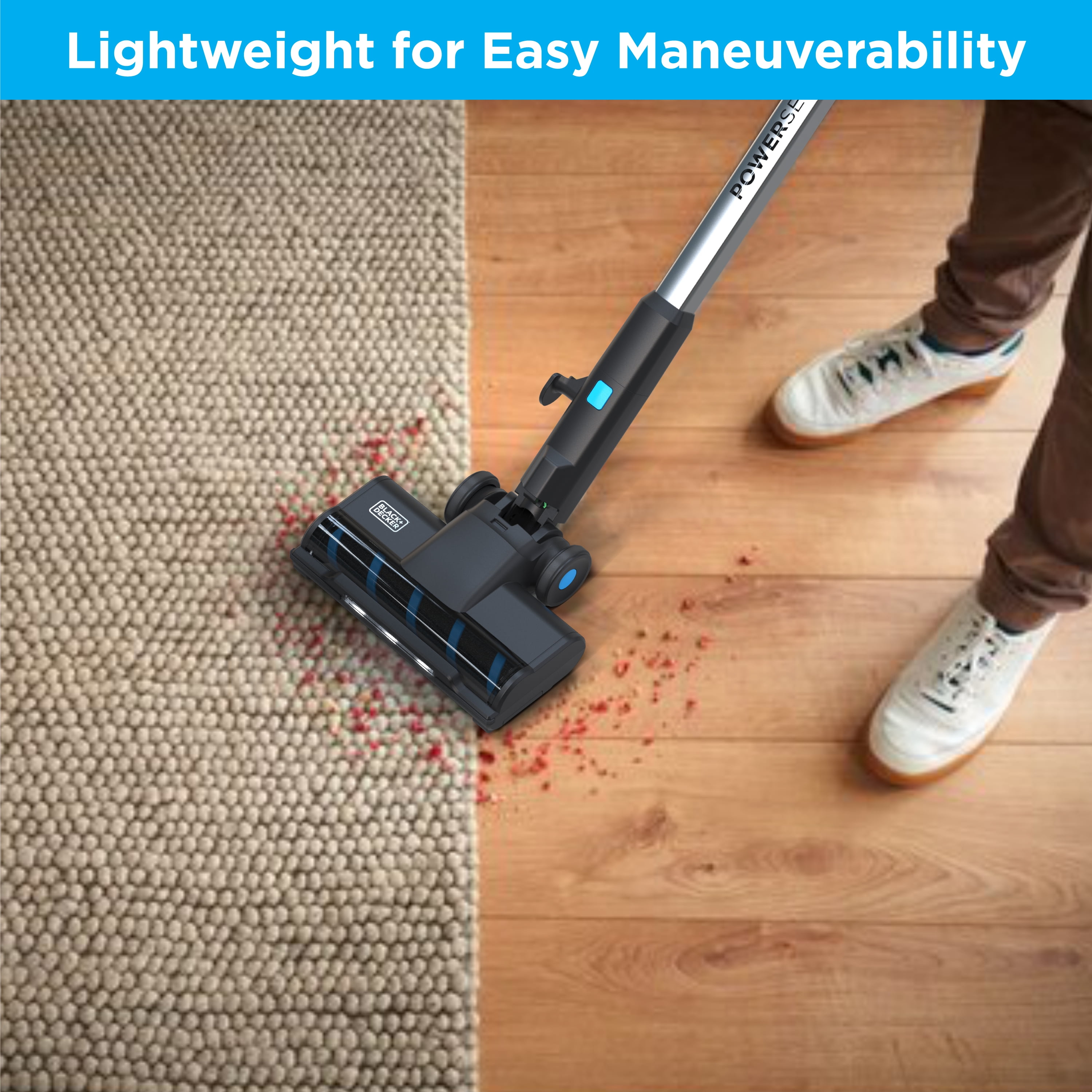 Black + Decker Stick Vacuum Cleaner - Swivel Steering