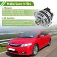 thumbnail image 2 of Alternador Automotriz Único Bargains para Honda Civic 2006-2011 2.0L Alta Salida 105A 12V 1 Pc No.31100RTA003, 2 of 7