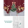 thumbnail image 3 of Christmas Reindeer Tie Up Curtains for Windows 45 Inch Length Balloon Curtains Kitchen Adjustable Balloon Window Shade Xmas Elk Pine Tree Red Poinsettia Floral Tie Up Bathroom Curtain Window 52"x45", 3 of 6