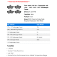 thumbnail image 2 of Front Brake Pad Set - Compatible with 1990 - 1992, 1995 - 1997 Volkswagen Passat 1991 1996, 2 of 2