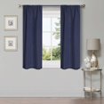 thumbnail image 2 of Superior Linen Blackout Curtains, Rod Pocket, Set of 2, 26" x 63", Navy Blue, 2 of 6