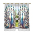 thumbnail image 2 of A Peacock Blackout Curtains Thermal Insulation 63 inch Grommet for Bedroom Living Room Bathroom Kitchen Windows 2 Pack, 2 of 6
