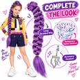 thumbnail image 4 of 6-Piece Pop Singer Halloween Costume for Girls, Cropped Zip Jacket, Sleeveless Top, Shorts and Braided Ponytail Extension for Stage Performance, Cosplay Dress Up and Parties, 4 of 7