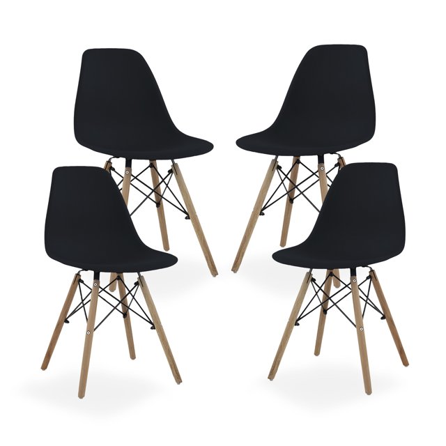 Sillas para Comedor Estilo Eames Shell Modernas Minimalistas Ergonomicas Ideal para Comedor Restaurantes y Cocinas Set de 4