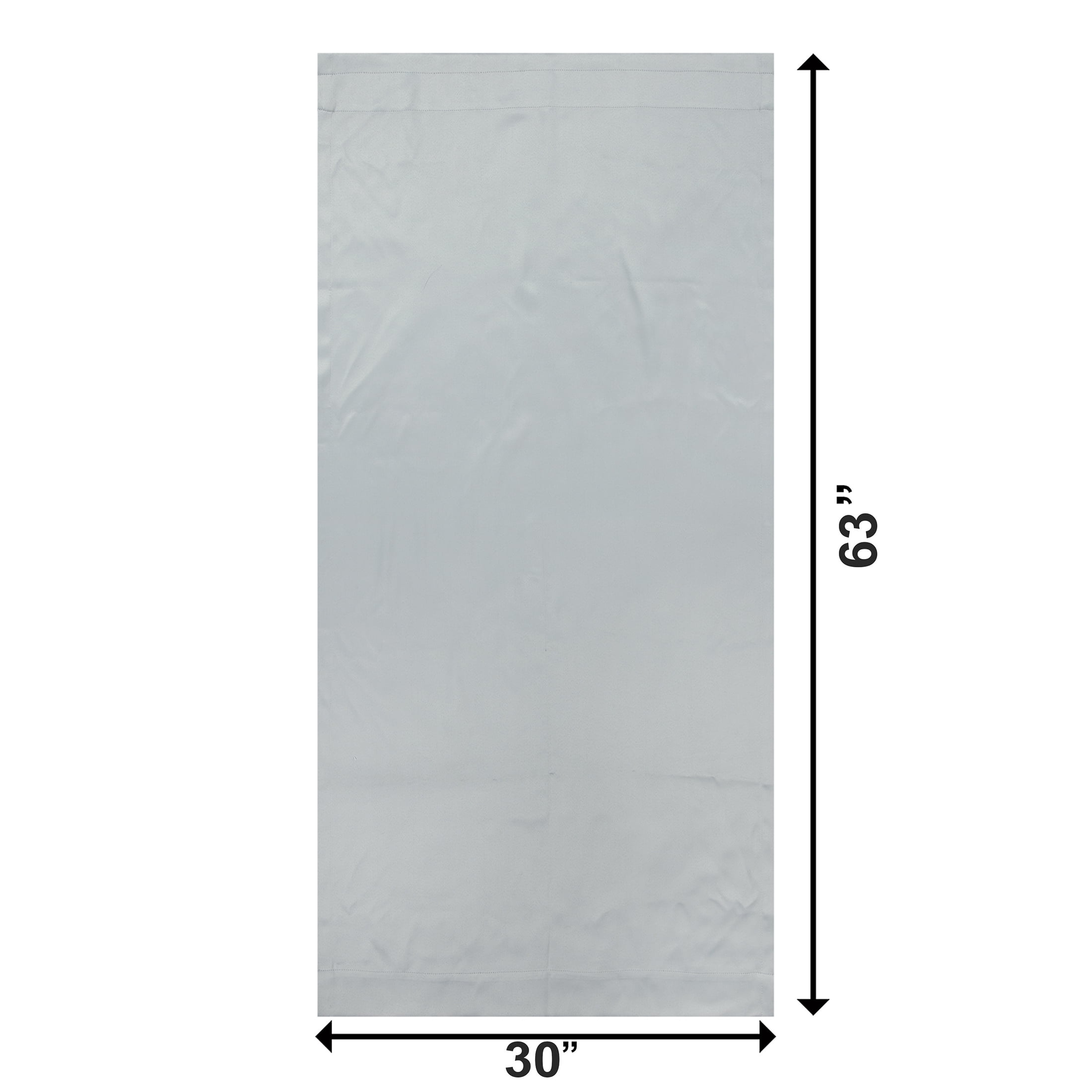Your Zone Solid Blackout Curtain Panel Pair, Set of 2, Soft Silver, 30" W x 63" L