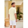 thumbnail image 4 of COOFANDY Mens Cuban Shirt Short Sleeve Button Down Shirts Summer Beach Wedding Shirt Regular Fit, 4 of 6