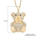 thumbnail image 6 of Black and White Cubic Zirconia Teddy Bear Pendant in Goldtone with Stainless Steel Necklace 20-22 Inches, 6 of 6