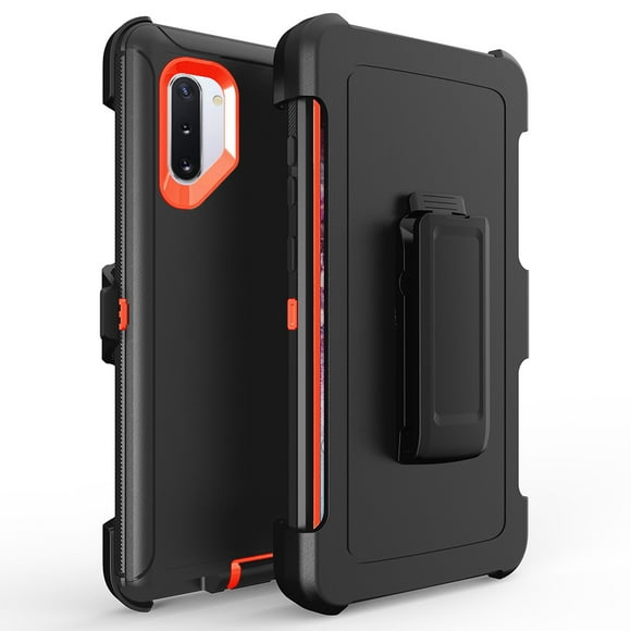 Pour Samsung Galaxy Note 10 Étui Hybride Robuste Armure avec Clip - Noir