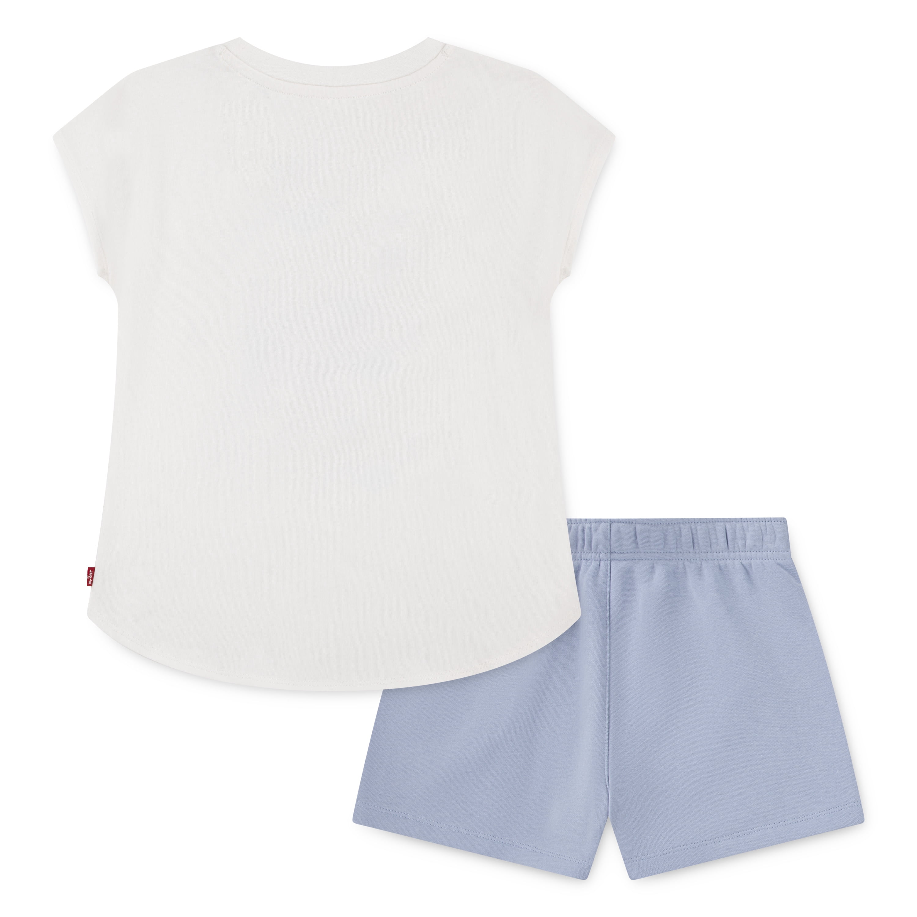 Levi Girls Short Sleeve Tee and Heathered Short Set, Size 7-16