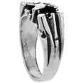 thumbnail image 3 of Sterling Silver Nugget Ring Oxidized Diamond Cut Finish, size 11, 3 of 3