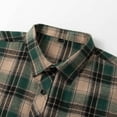 thumbnail image 4 of IYTR Men's Flannel Shirt Fashion Casual Plaid Turndown Collar Long Sleeve Button Up Loose Shirts Green XXXL, 4 of 4
