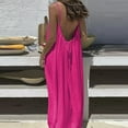 thumbnail image 5 of Backless Cami Dress for Women Sleeveless Spaghetti Strap Open Back Beach Dresses Summer Holiday Dress with Back Tie (Hot Pink,4XL), 5 of 10