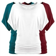 Free to Live 3 Pack Short Sleeve Casual Women's Dolman Tops