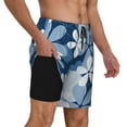 thumbnail image 2 of Kdxio Flower Print Men's Swim Trunks with Compression Liner 7 Inch Inseam Quick Dry Swim Shorts, 2 of 7