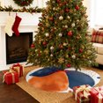 thumbnail image 2 of Navy Blue Burnt Orange Christmas Tree Skirt 36 Inches, Artwork Geometric Contemporary Xmas Trees Skirt Mat Cover Decorations for Holiday Party Indoor Outdoor, 2 of 9