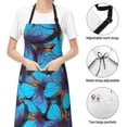 thumbnail image 6 of Cauagu Blue Butterflies Aprons with Pockets,Waterproof Apron for Women,Kitchen Cooking Apron Adjustable Bib Aprons Chef Apron for Cooking,Drawing,Crafting, 6 of 8