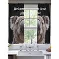 thumbnail image 2 of Funny Koala Sheer Curtains 63 Inch Length 2 Panels for Living Room, Welcome To OUR Place Modern Retro Voile Kitchen Curtain Set, Luxury Privacy Drapes Window Treatment for Bedroom, 2 of 7