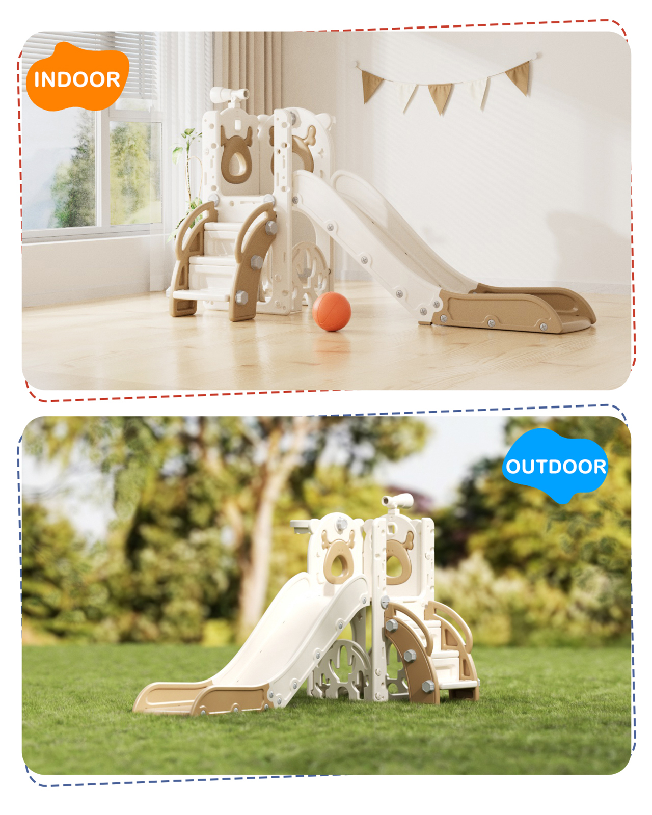 Korimefa 7-in-1 Toddler Slide Playset photo 7