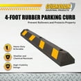 thumbnail image 3 of Guardian Parking Stop, 4 Foot Long Rubber Curb with Mounting Holes, Black/Yellow, 3 of 10
