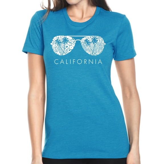 LA Pop Art Women's Premium Blend Word Art T-shirt - California Shades