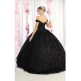 thumbnail image 2 of Womens Black Quinceanera Pageant Sweet 16 Long Sweetheart Off Shoulder Ball Gown Plus Size Dress, 2 of 5