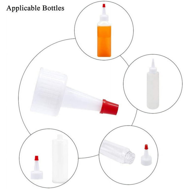 50 Pack 2 Oz Boston Dispensing Bottles Plastic Squeeze Bottles with Twist  Top Ca
