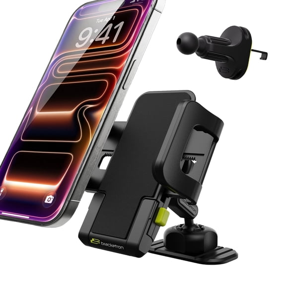 Bracketron TripGrip 2-in-1 Car Phone Mount Vent & Dashboard Holder with One-Hand Release, 360° Rotation, Adjustable Grip Fits Smartphones up to 3.5" Wide