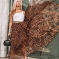 thumbnail image 2 of CHICWISH Women's Leopard Watercolor Brown Maxi Floral Chiffon Slip Skirt, 2 of 6