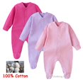thumbnail image 1 of Pijamas para bebé recién nacido, Ropa De dormir 100% De algodón con cremallera, con calcetines, para otoño y primavera, 1 of 4
