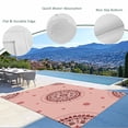 thumbnail image 3 of Pink Floral Outdoor Rug for Patio/Deck/Porch, Non-Slip Large Area Rug 3 x 5 Ft, Circular Flowers Ethnic Abstract Aesthetic Indoor Outdoor Rugs Washable Area Rugs, Reversible Camping Rug Carpet Runner, 3 of 8