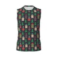 thumbnail image 6 of Lsque Christmas Trees And Houses Print Men's Cotton Blend Sleeveless Muscle Shirts (S-3XL)- Moisture Wicking, Odor Protection, UPF 30+,Small, 6 of 8