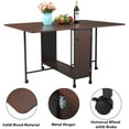 thumbnail image 6 of Movable Folding Kitchen Dining Table, SYNGAR Drop Leaf Extendable Table, Home Versatile Dining Table with Wheels, Space Saving Design with Large Storage, Espresso, D5533, 6 of 10