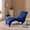 Navy Velvet, variant on Button-Tufted Chaise Lounge Indoor, Velvet Chaise Lounge Chair with Legs & Toss Pillow, Armless Rolled Backrest Leisure Sofa Recliner for Living Room Bedroom (Navy)