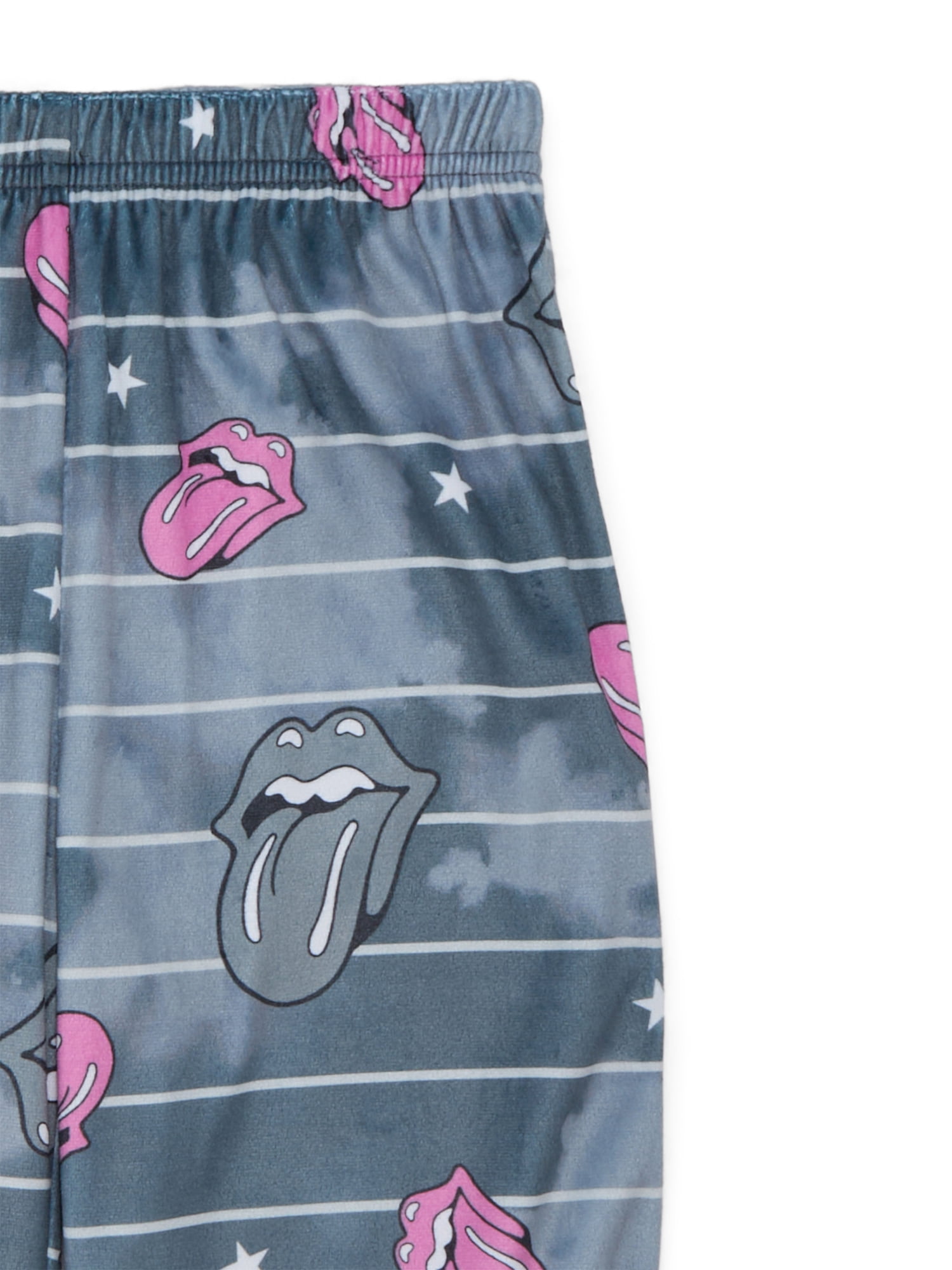 The Rolling Stones Girls Long Sleeve Top and Pants Pajama Set, 2-Piece, Size 4-12