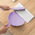 thumbnail image 3 of Mini Dustpan and Brush Set Plastic Lightweight for Cleaning Keyboard Desktop (Purple), 3 of 10