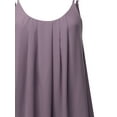 thumbnail image 4 of A2Y Women's Relaxed Fit Wool Dobby Woven Double Layer Spaghetti Cami Pleated Top Lilac Grey XL, 4 of 6